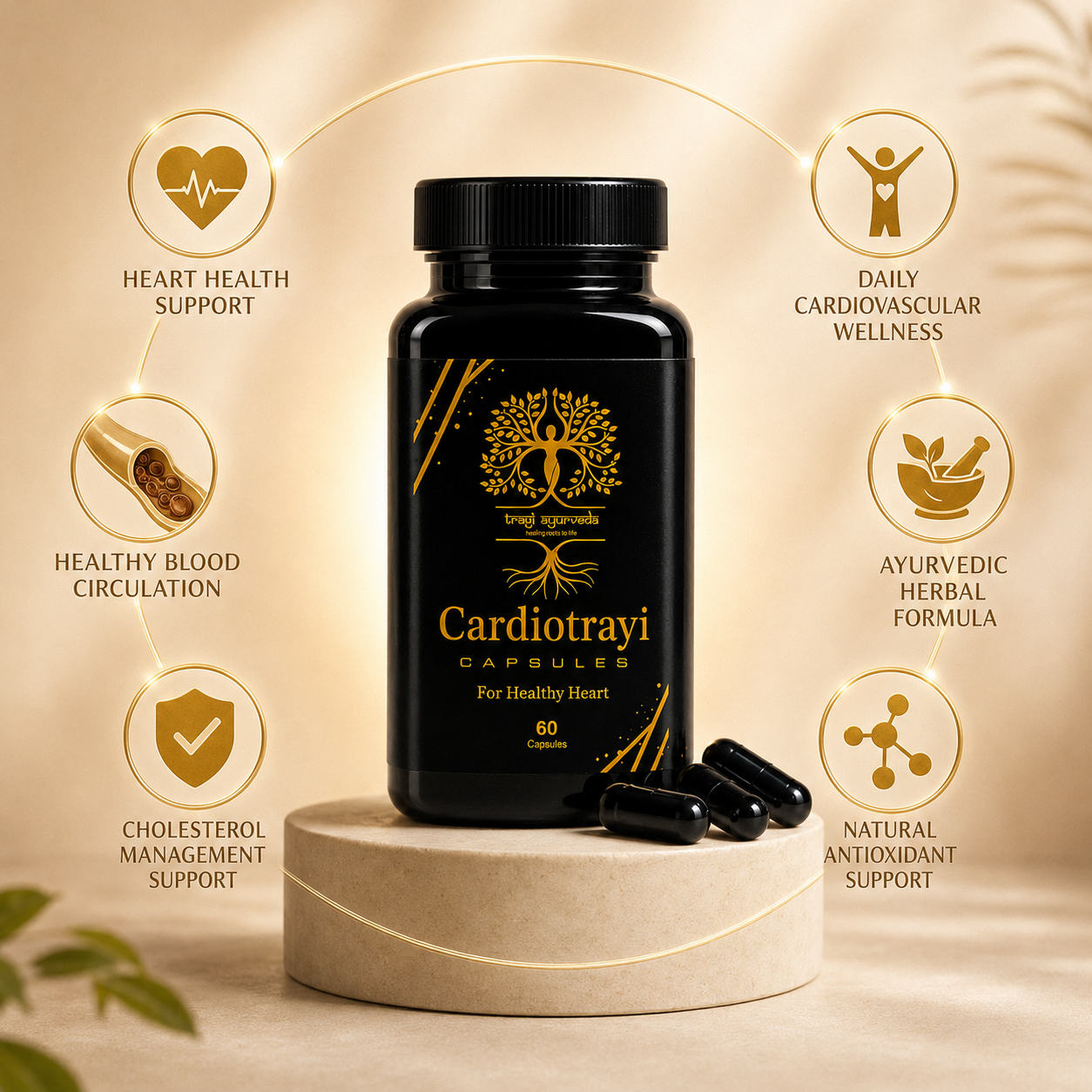 Trayi Ayurveda Cardiotrayi Capsules – Premium Ayurvedic Formula for a Healthy Heart (60 Capsules) - Image 5