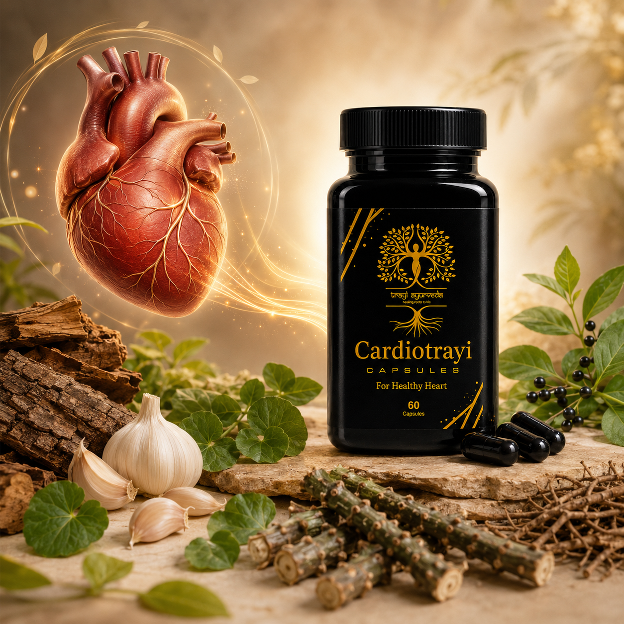 Trayi Ayurveda Cardiotrayi Capsules – Premium Ayurvedic Formula for a Healthy Heart (60 Capsules) - Image 2
