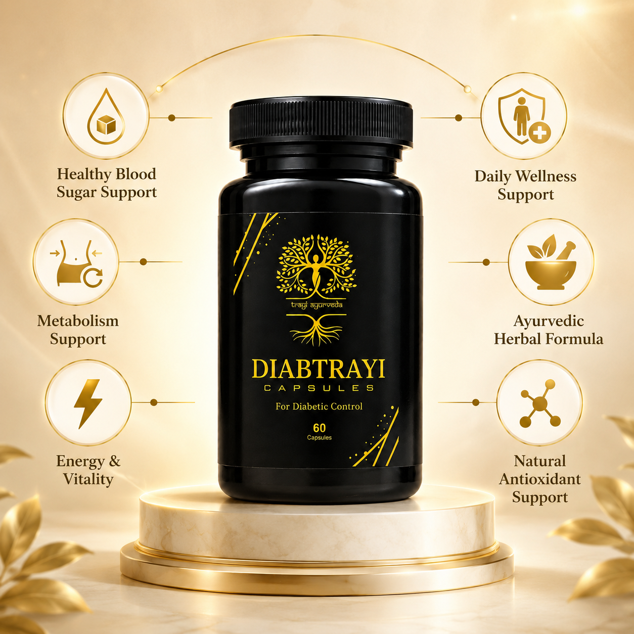 Trayi Ayurveda Diabtrayi Capsules – Premium Ayurvedic Formula for Diabetic Control & Blood Sugar Support (60 Capsules) - Image 5