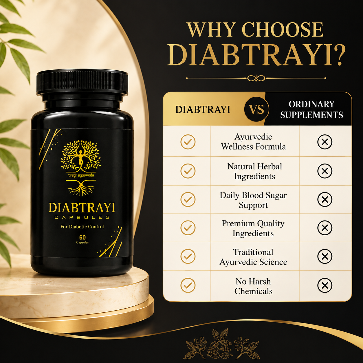Trayi Ayurveda Diabtrayi Capsules – Premium Ayurvedic Formula for Diabetic Control & Blood Sugar Support (60 Capsules) - Image 4