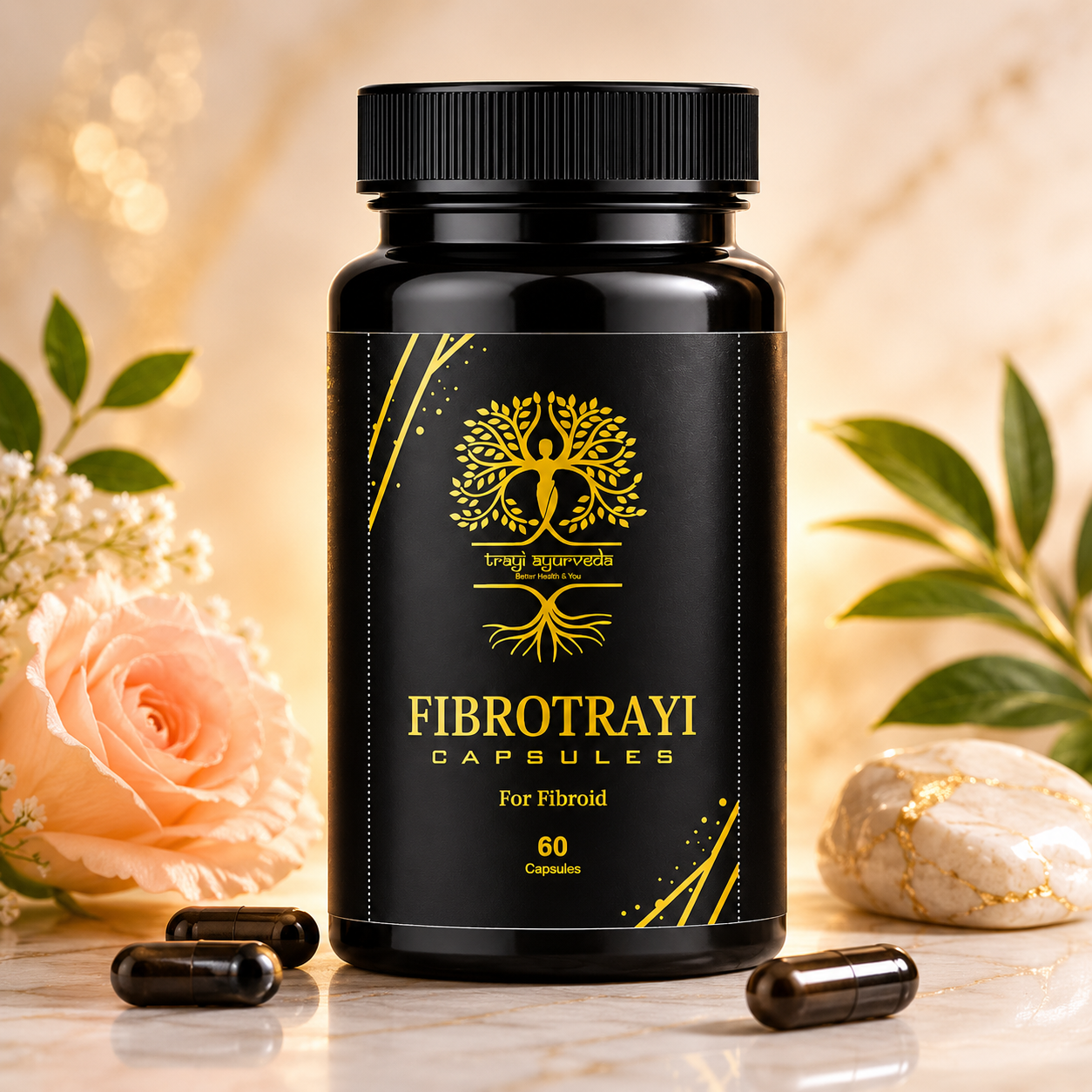 Trayi Ayurveda Fibrotrayi Capsules – Premium Ayurvedic Formula for Fibroid & Women's Wellness (60 Capsules)