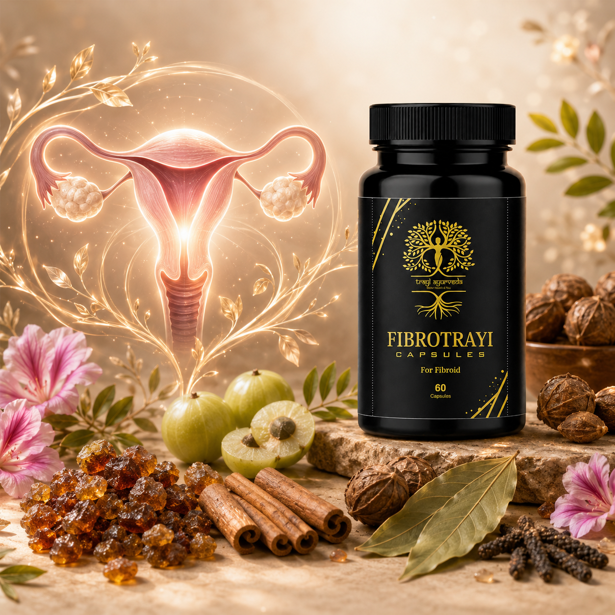 Trayi Ayurveda Fibrotrayi Capsules – Premium Ayurvedic Formula for Fibroid & Women's Wellness (60 Capsules) - Image 6
