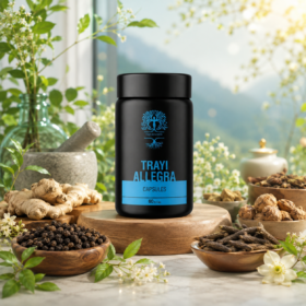 Trayi Ayurveda Trayi Allegra Capsules – Premium Ayurvedic Formula for Seasonal Wellness & Respiratory Comfort (60 Capsules)