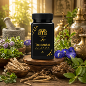 Trayi Ayurveda Trayipushpi Capsules – Premium Ayurvedic Formula for Brain & Nerves Disorders (60 Capsules)